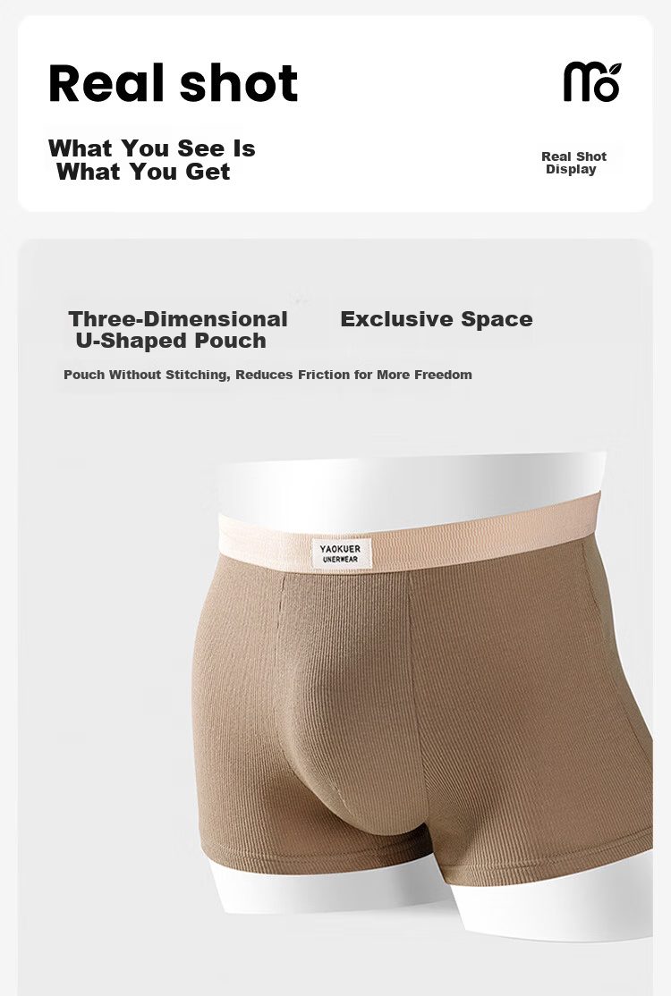 Modal Men's Underwear Winter Cotton High-End Antibacterial Moisture-Resistant Boxer Briefs Large Size 9