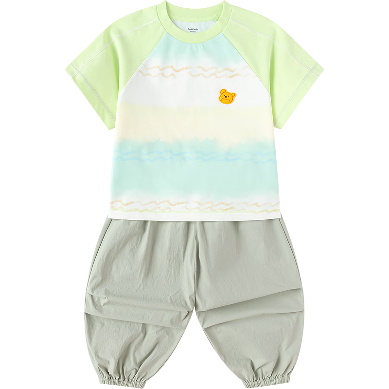 Balabala【balaOne】Kids Short Sleeve Set Boys and Girls 2-Piece Summer 2026 Quick-Dry Sun Protection