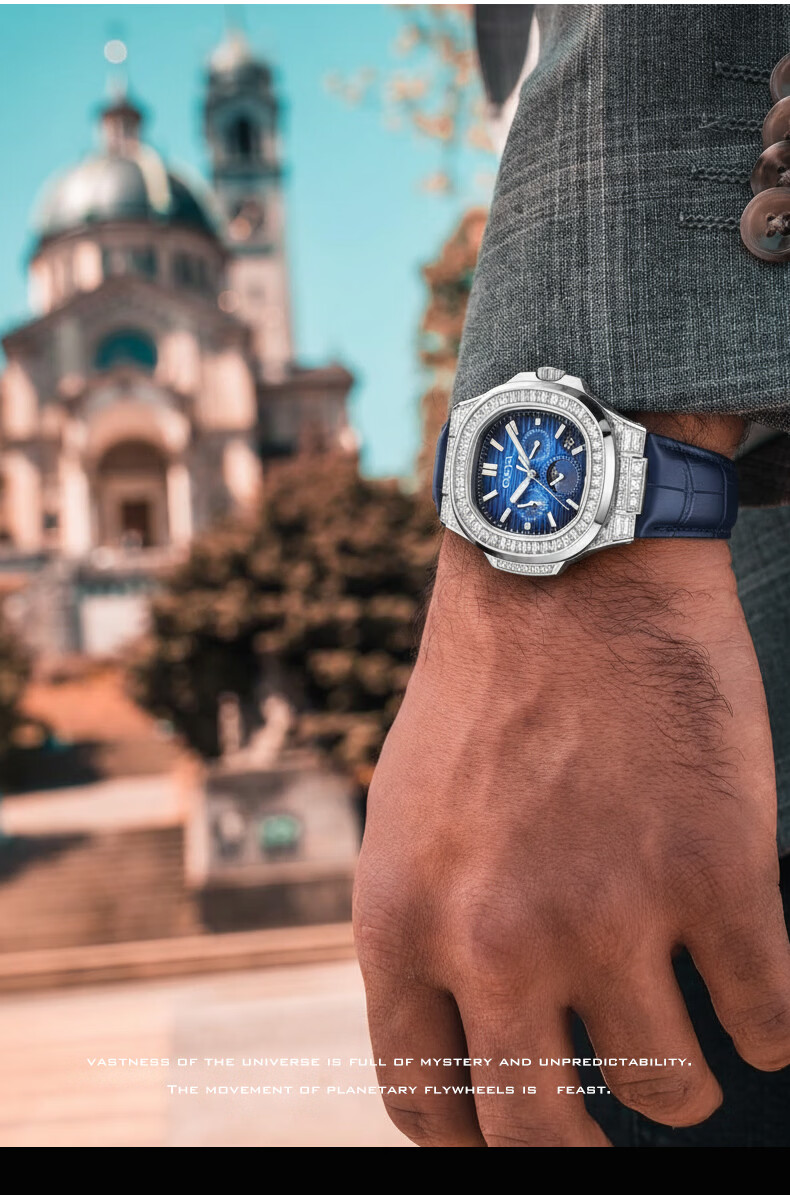 GEYA Luxury Mechanical Men's Watch with Diamond Accents, Dual Calendar, Luminous Hands – Birthday Gift for Men 7