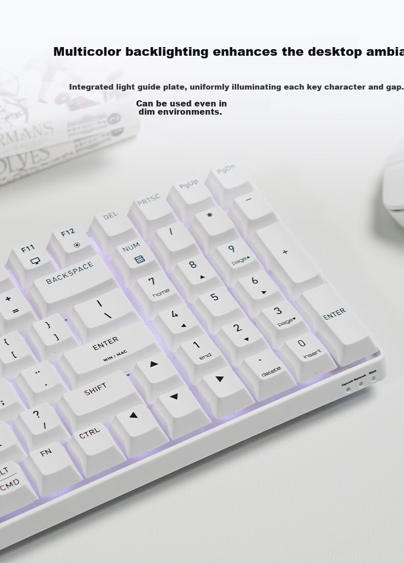 CHERRY K37W Wireless Bluetooth Tri-Mode MAC Keyboard RGB Backlit Mechanical Feel 98-Key Efficient Layout WIN/MAC Compatible 10