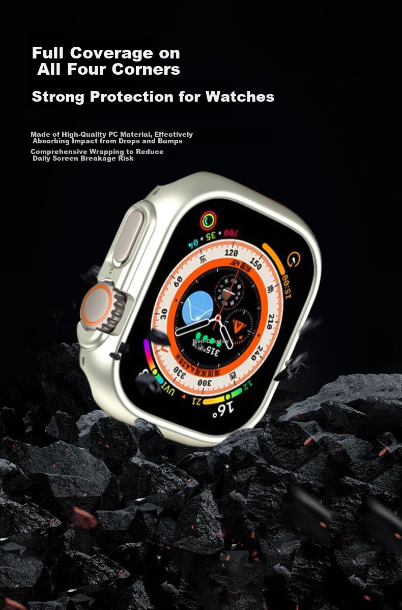 KMaxAI Apple Watch Ultra 3 Protective Case and Screen Protector 2nd/1st Gen Integrated Tempered Glass Film for Apple Watch Ultra 3 49mm Transparent Protective Cover 3