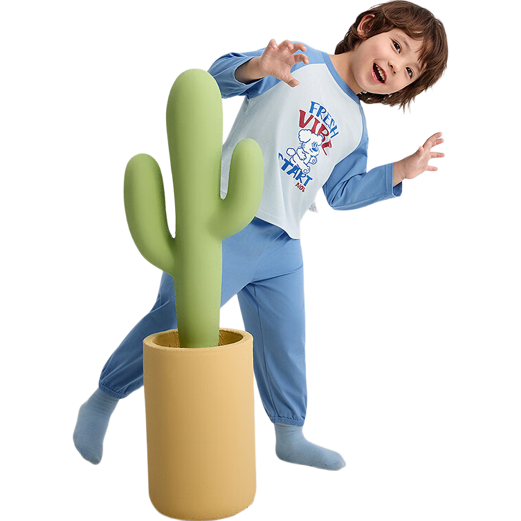 BALABALA Children's Pajama Set Autumn Boys' Loungewear Suitable for Outdoor Wear, Antibacterial And Mite-Resistant, for Small to Big Kids 209325171101