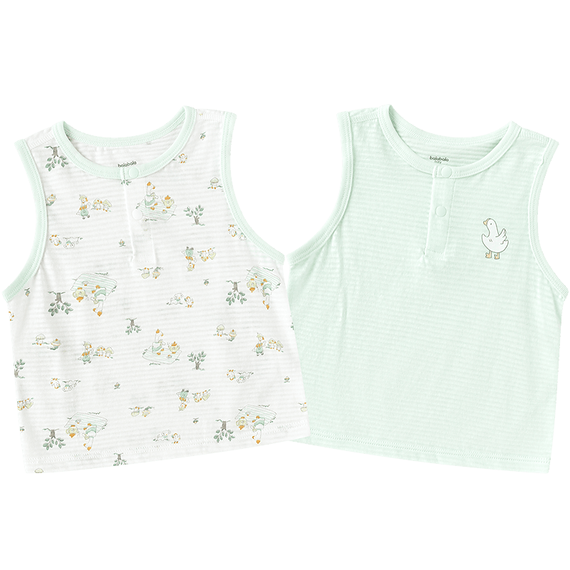 BALABALA Children's Clothing, Baby Vest, Infant Short-Sleeve Top, Summer Wear, 2026 New Style Two-Piece Set, Cute Kids' Clothing, Pure Cotton Pajamas