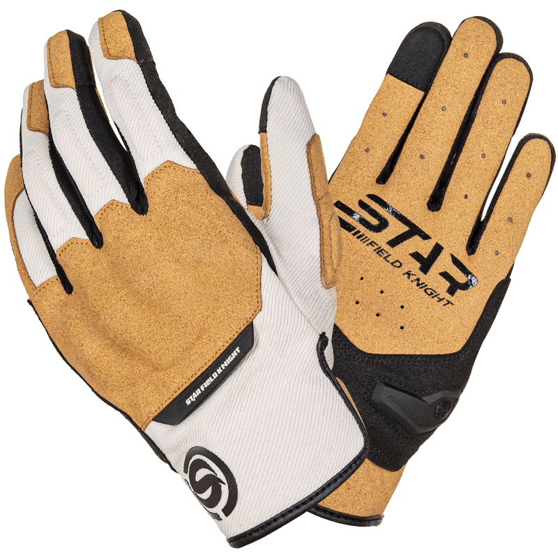 STAR FIELD KNIGHT Motorcycle Riding Gloves Unisex Spring Summer Breathable Retro Thin SKG577 Beige XL