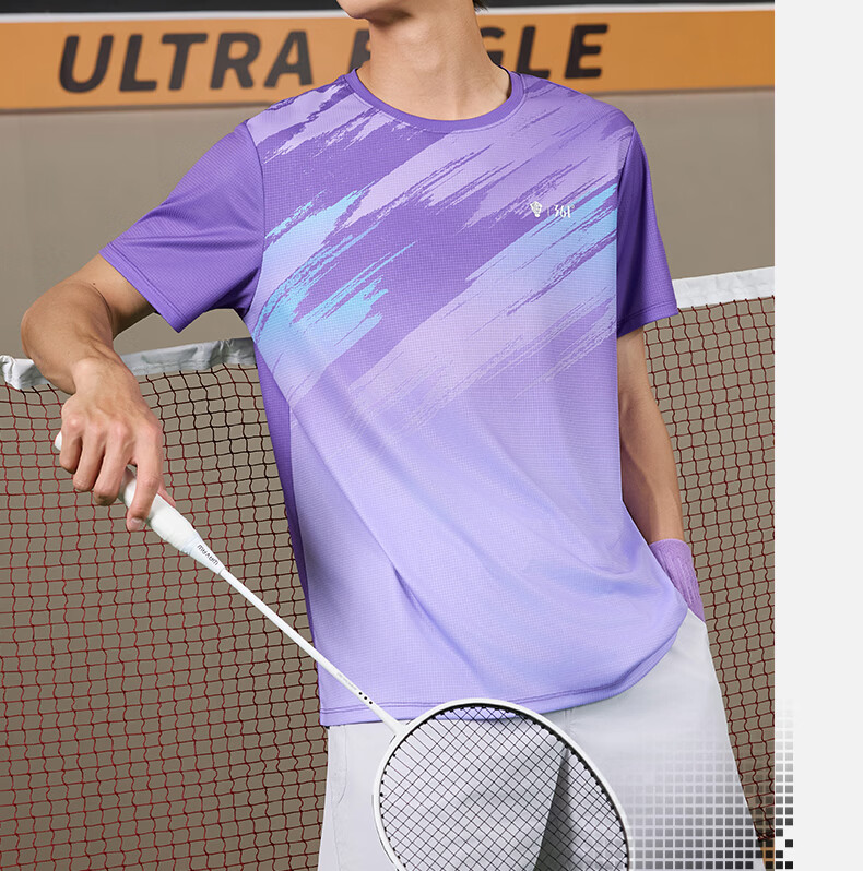 361° Men's T-Shirt Spring Summer Winning Badminton Quick-Dry Loose Printed Short Sleeve Top 652627102-1 20