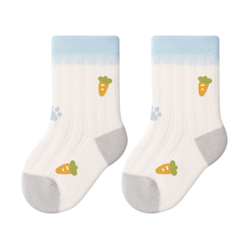 Baby Growth Socks Summer Thin Mesh Breathable Sweat-Absorbing Mid-Calf Socks Newborn Infant Class A Seamless Non-Binding Calf Socks