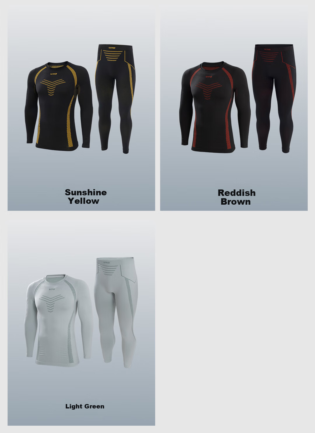 UTO Compression Quick-Dry Set Men's Outdoor Sports Skiing Running Thermal Underwear Jade Green 3XL 17
