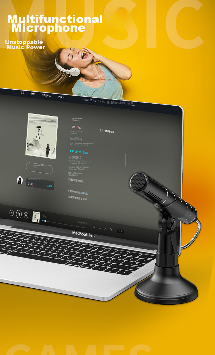 SAST OK-57B Computer Microphone for Desktop, Laptop, Conference, Online Classes, Video Games, Remote Voice Broadcasting, PUBG, USB Sound Card Wired Mic Condenser 20