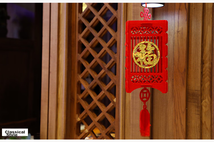 Modouyu Yuanxiao Festival Lantern Hanging Decoration, Large Red Lantern Pendant, Wedding And Housewarming Celebration Decorations, String of Lanterns, 10 Inches, 5 Strings 3