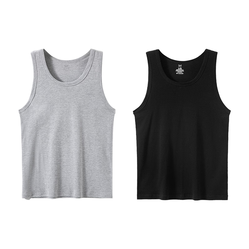 MiiOW Men's Pure Cotton Tank Top, Plus Size Sports Undershirt, Sleeveless Summer Vest, Antibacterial 7A