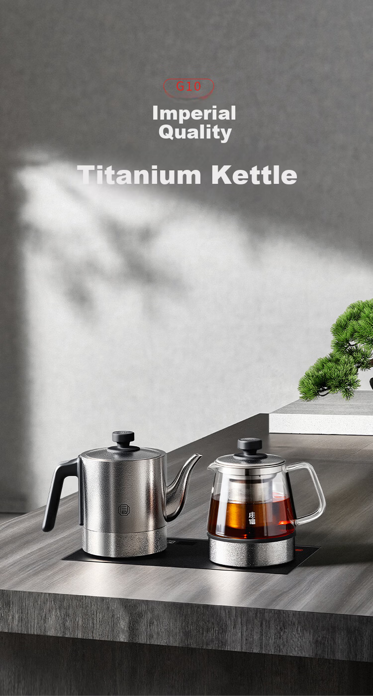 Zhuangxin Pure Titanium Constant Temperature Electric Kettle Embedded Tea Table Integrated Machine Double Bottom Fully Automatic Water Supply Multi-Stage Insulation Tea Kettle New Year Gift 2