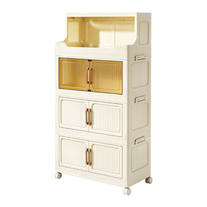 STARYEKA Foldable Mobile Storage Cabinet Household Storage Box No Installation Needed for Snacks Clothes Kitchen Organizer