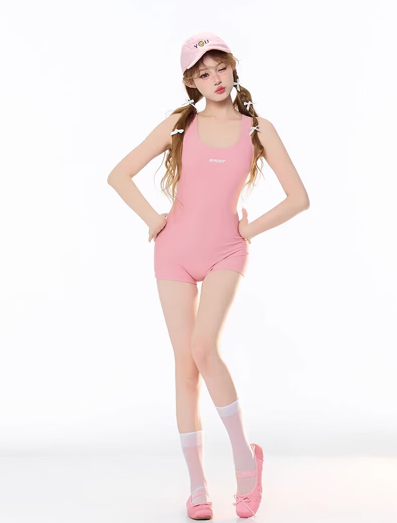 Modal Women's Competitive Professional Swimming Suit 2026 New Girls' One-Piece Square Leg Swimsuit 7