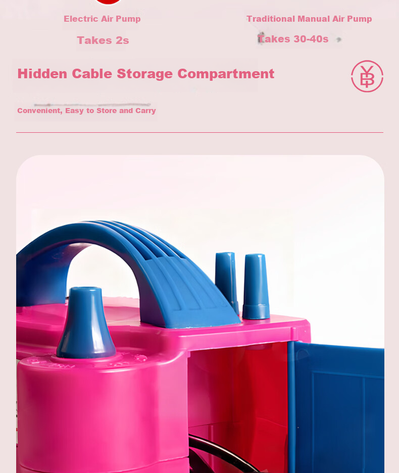Bingyou Electric Balloon Inflator Pump Air Compressor Automatic Balloon Pump Inflating Machine 5