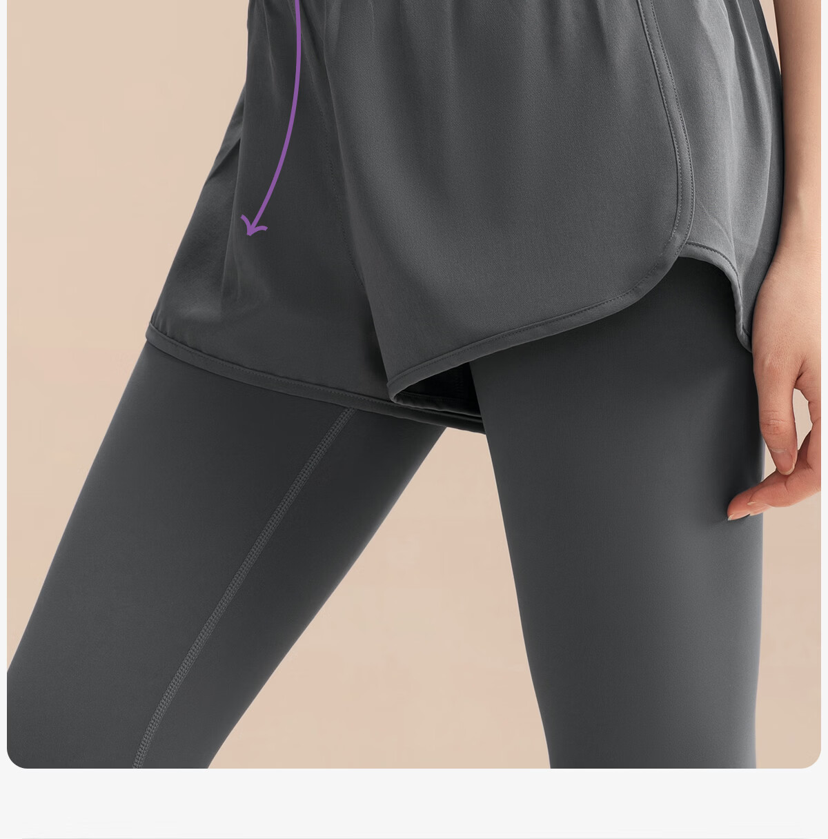 361° Women's High-Strength Fake Two-Piece High-Waist Tummy Control Sweat-Resistant Training Running Fitness Yoga Pants 6