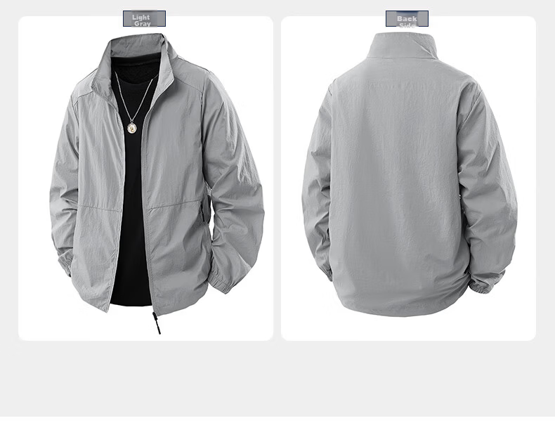 ROMON Ice Silk Sun Protection Jacket for Men Summer Quick-Dry Lightweight Youth UV Protection Coat 7