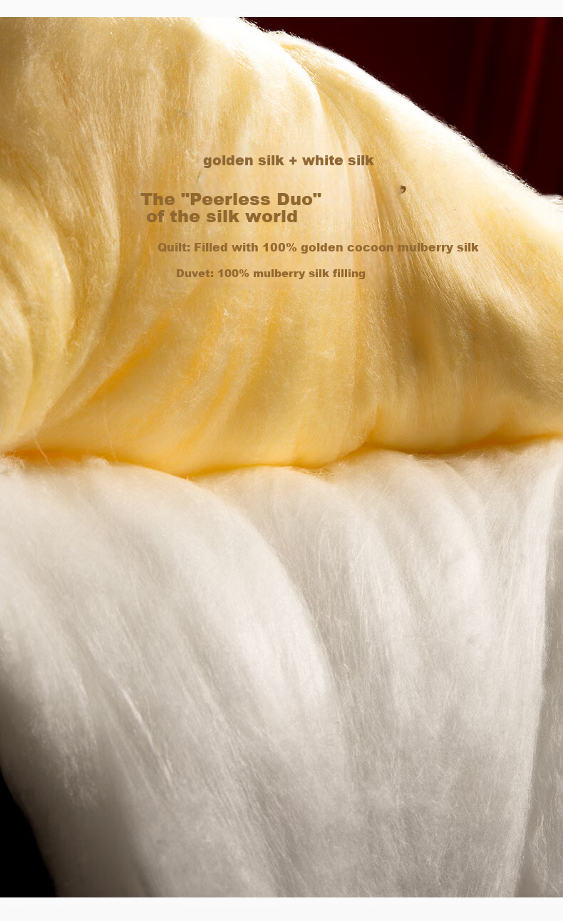 SILKUEEN "Golden Harmony" 100% Premium Mulberry Silk Gold Thread Wedding Quilt Set 2+4 Jin 220*240cm 5