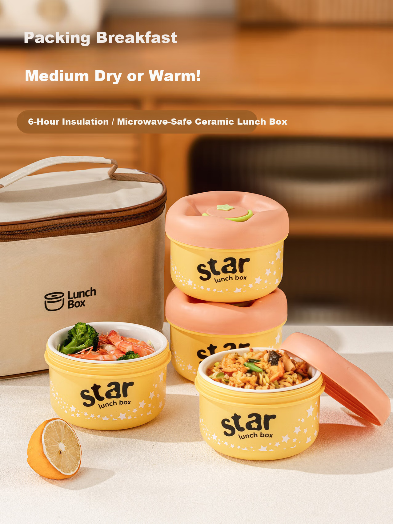 TREEJACK Ceramic Inner Thermal Lunch Box Microwave Safe Fresh-Keeping Box 2025 New Stylish Bento Box for Office Workers 1