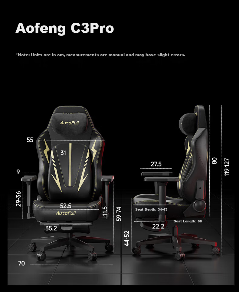 Aofeng C3Pro Black Gold Gaming Chair 1st Store Collaboration Ergonomic Gaming Chair Computer Chair Office Chair Ergonomic Chair 26
