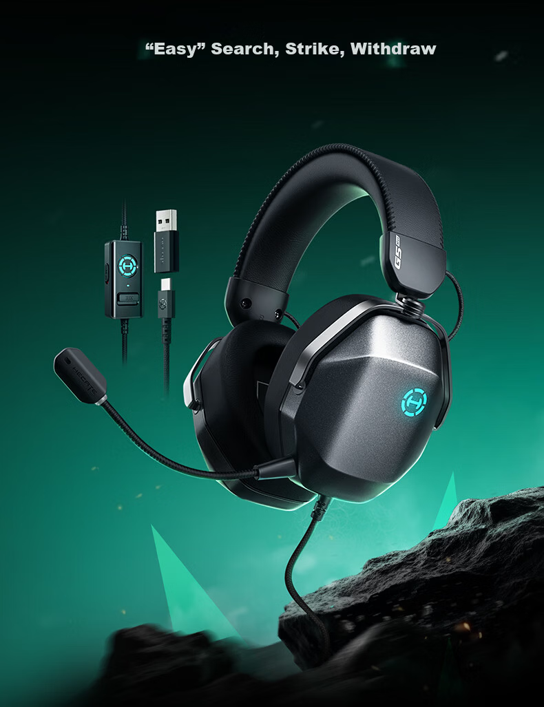 EDIFIER HECATE G5 MAX Sound Card Edition THX High-Resolution Wired Over-Ear Gaming Headset for PC Delta-Tuned FPS Chicken Dinner Microphone Pink 5
