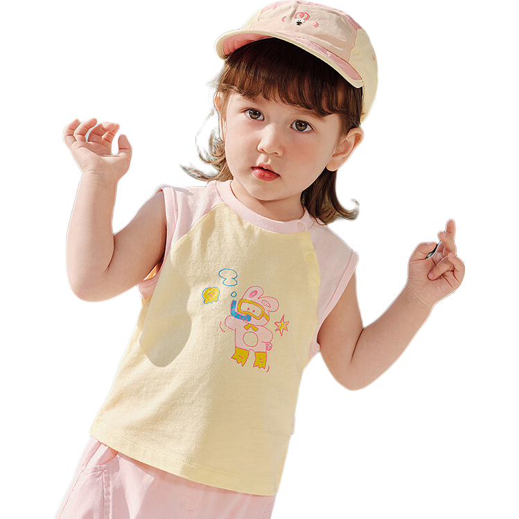 Balabala Baby Sleeveless T-Shirt Vest Girls Boys Infant Clothing 2026 New Summer Cotton Soft Top