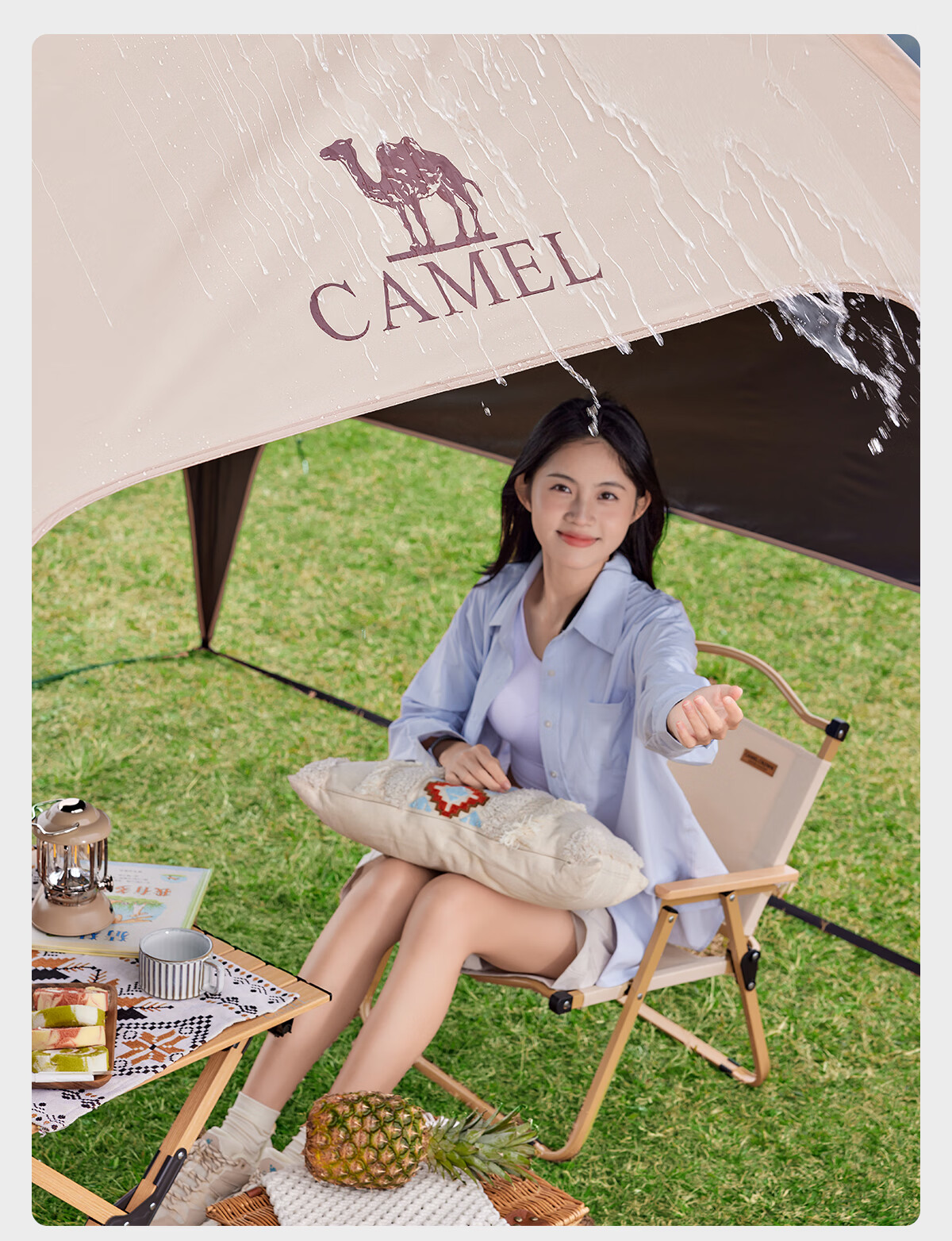 CAMEL Dome Canopy Tent Outdoor Camping Integrated Sunshade Black Coated Easy Quick-Open Umbrella 136BJ54002 18