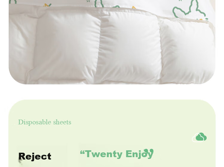 Guxu Disposable 4-Piece Bedding Set Cotton Duvet Cover Pillowcase Sheet Hotel Travel Thickened Protective Set 1 Pack 3