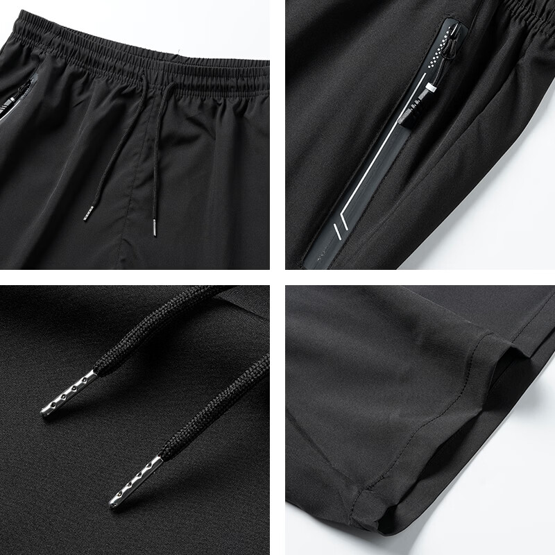 GENIOLAMODE Men's Summer Ice Silk Cool Fashion Casual Five-Point Shorts Loose Fit Youth Versatile Summer Pants