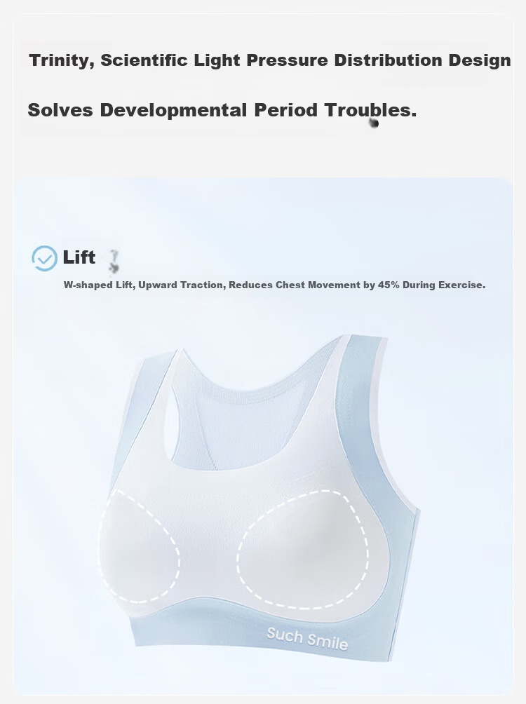 FitonTon 2-Pack Junior Girls Thin Developmental Sports Bras Summer Anti-Shock Tank Tops Invisible Nude 5