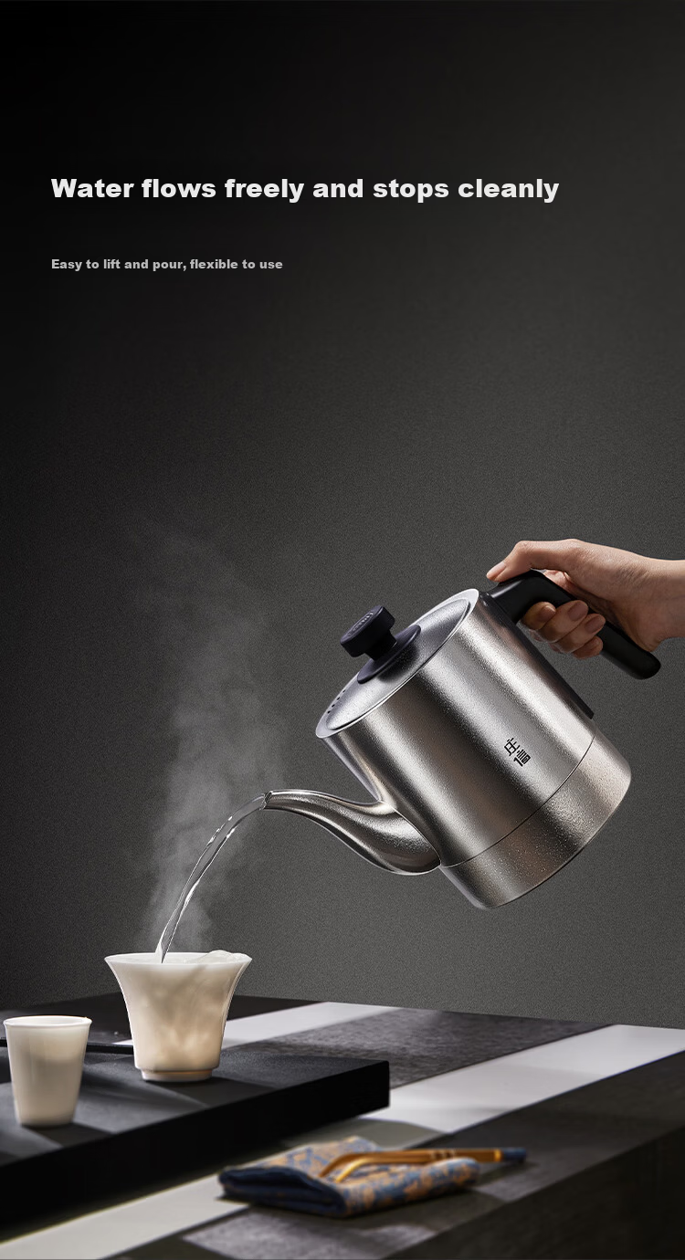 Zhuangxin Pure Titanium Constant Temperature Electric Kettle Embedded Tea Table Integrated Machine Double Bottom Fully Automatic Water Supply Multi-Stage Insulation Tea Kettle New Year Gift 11