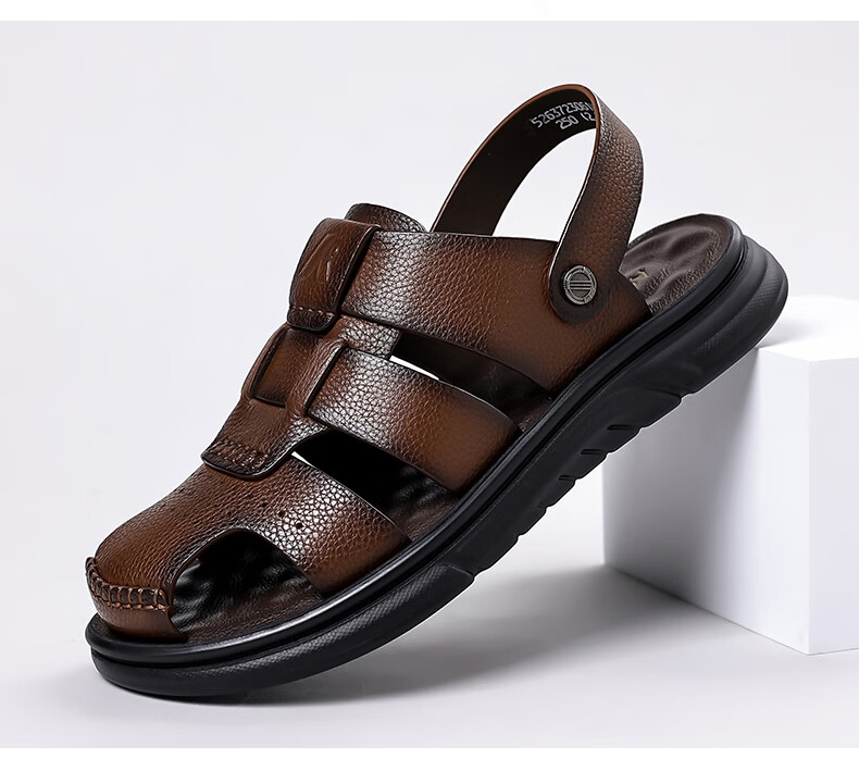 Aokang Summer Men's Casual Beach Sandals Black Size 41 19