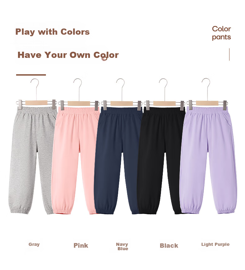 Baleno Girls' Pants 2026 Summer Kids Cooling Mosquito-Repellent Lightweight Sports Quick-Dry Trousers 10