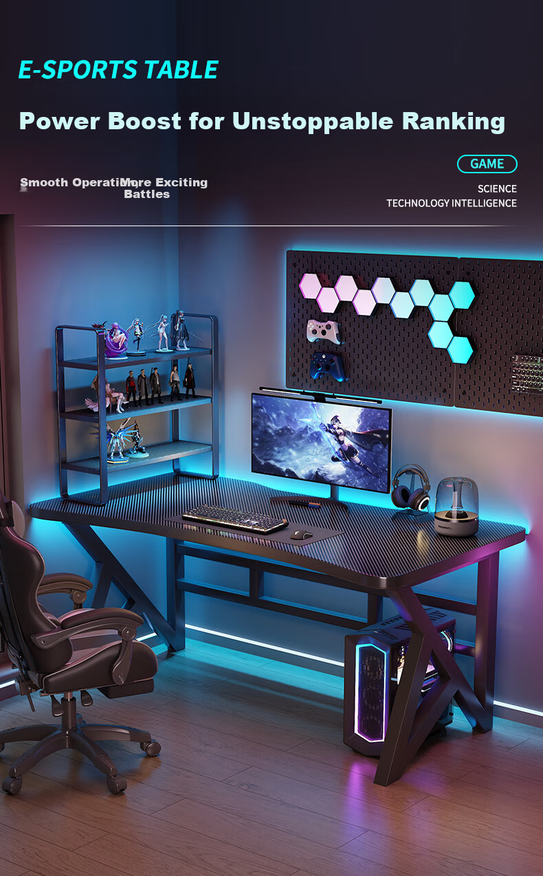 Chibilun Computer Desk Desktop Home Gaming Esports Desk Simple Writing Study Office Desk Curved Desktop 1