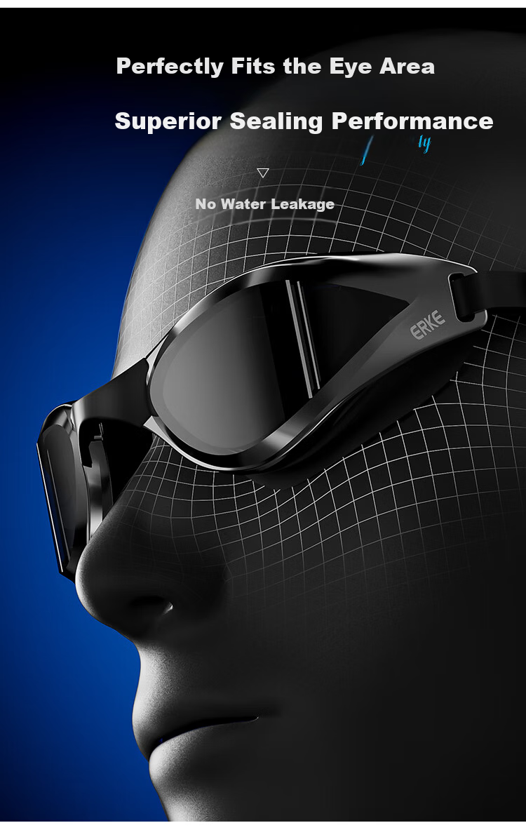 ERKE Adult Small Frame Racing Swim Goggles HD Waterproof Anti-Fog Prescription Professional Diving Swimming Gear Goggles Set 3