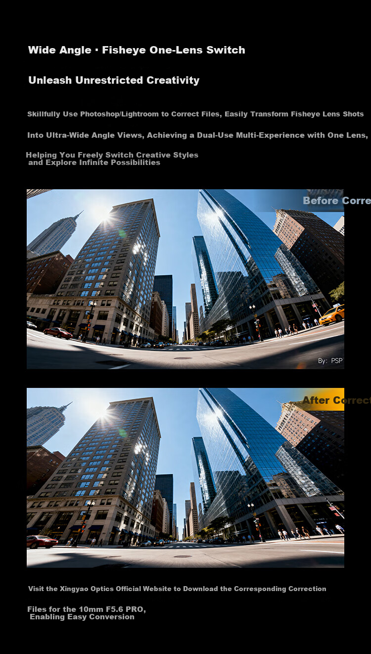 Brightin Star 10mm F5.6 Pro Ultra Wide Angle Pancake Fisheye Lens for Sony E Mount Black 18