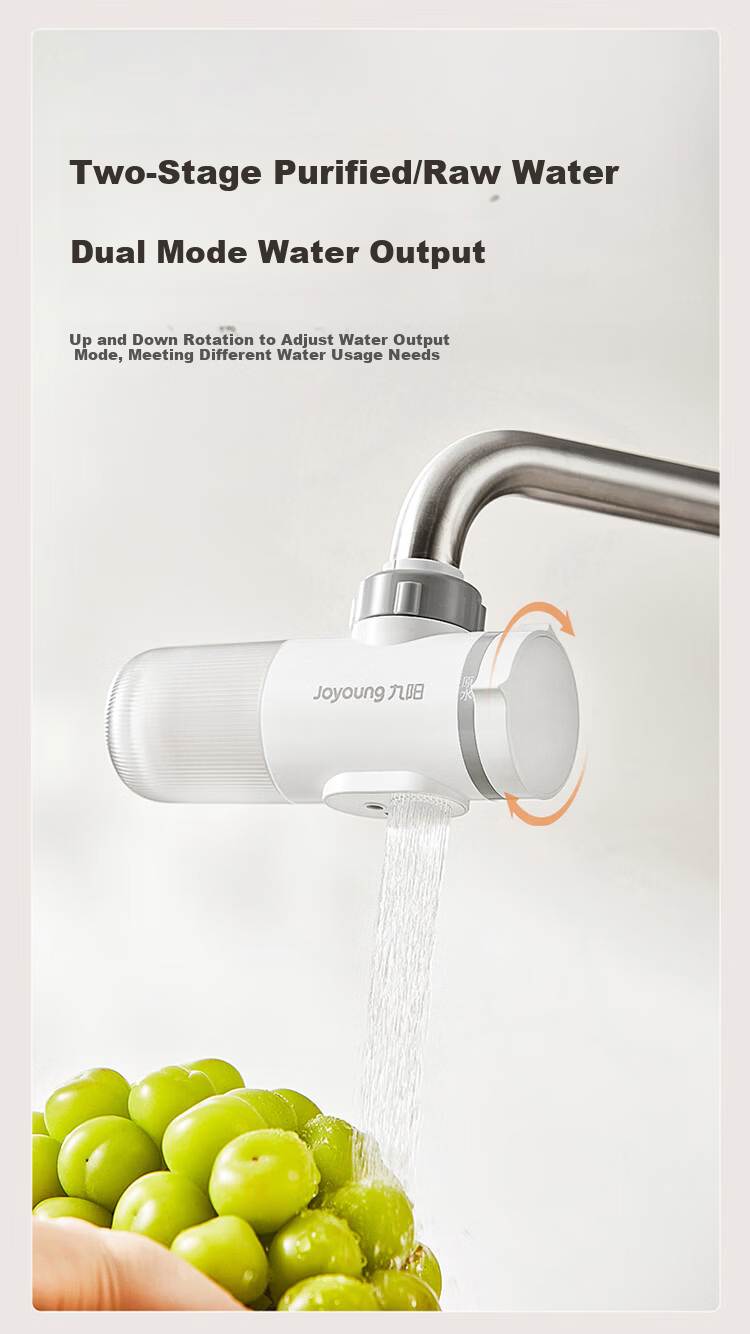 Joyoung Kitchen Faucet Water Purifier Pre-Filter Dual Outlet Washable Visible Filter Core JYW-RT1815 Single Core Pack 16