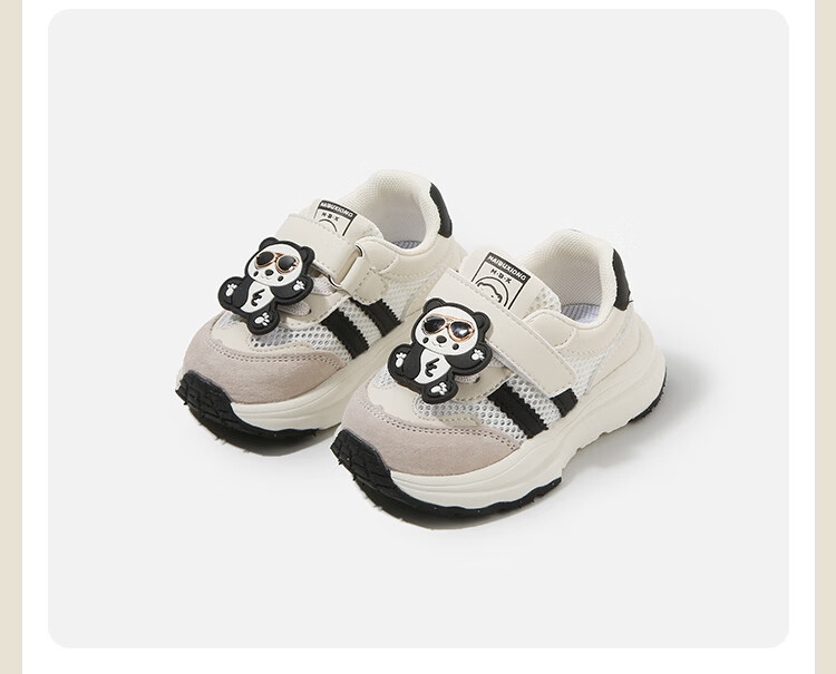 ThomBaker Kids Toddler Walking Shoes Baby Sports Mesh Cartoon Soft Sole Spring Summer Girls Shoes Red Bear Pendant Size 19 10