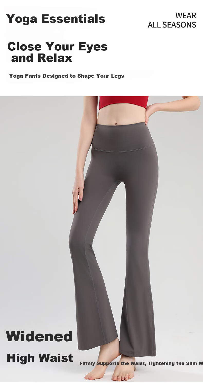 Free Style Yoga Flared Pants for Women Autumn Winter High Waist Butt Lift Nude Feeling Slimming Sports Micro Flare Pilates Outdoor Fitness Wear 4
