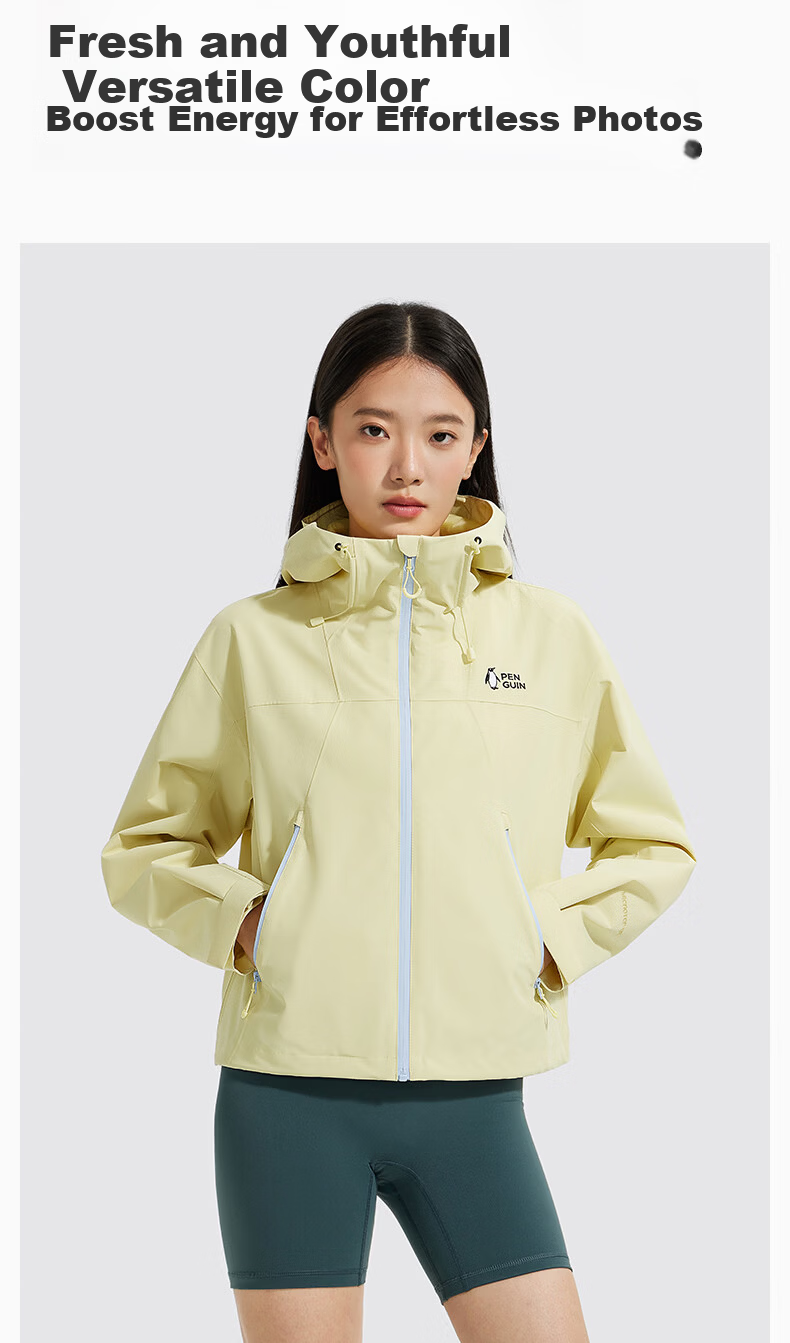 Penguin Camel Collaboration Yulin Windbreaker 26 New Women's Single-Layer Lightweight Functional Outdoor Mountaineering Jacket M26BA6B001 22