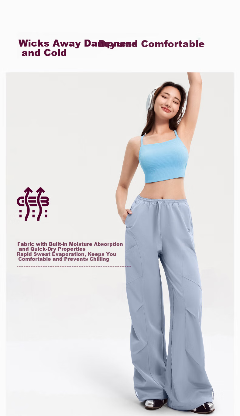 VFU Women's Workwear Quick-Dry Sports Pants New Straight Slim Wrinkle-Resistant Outdoor Hiking Autumn Qinghui Blue L 7