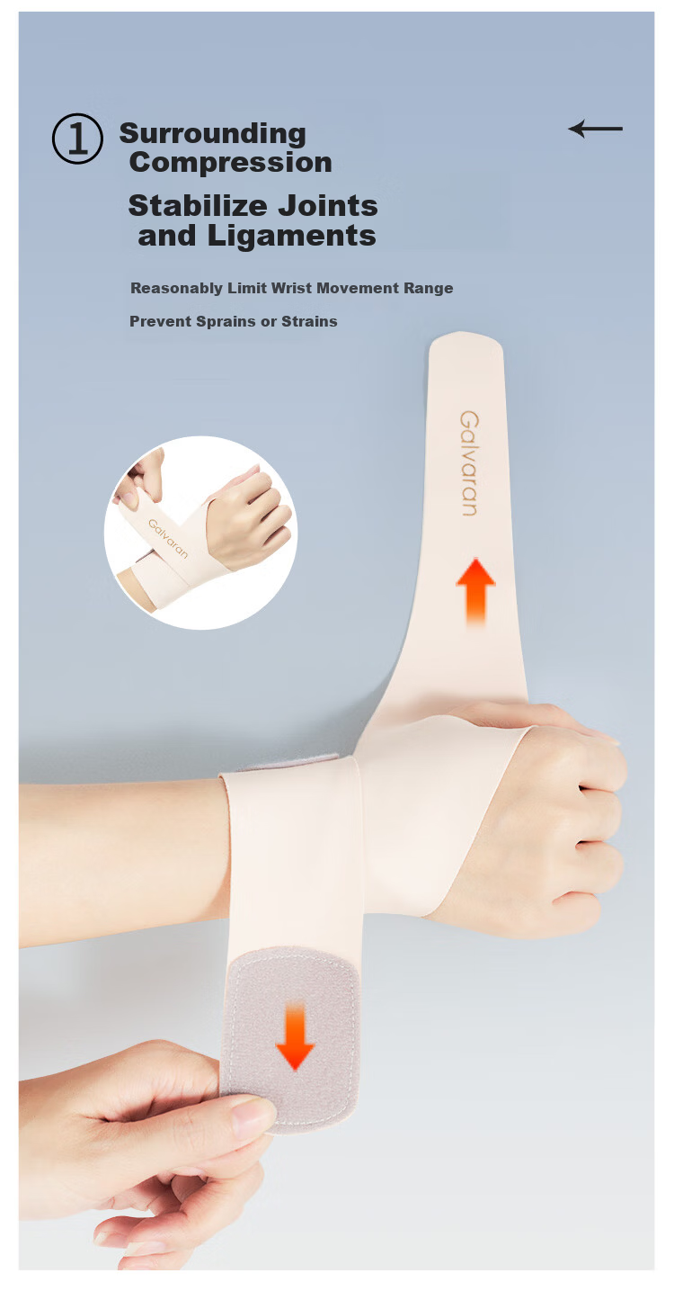 GALVARAN Wrist Support Brace for Strain, Sprain, and Tendonitis - Sports Fitness Wrist Sleeve for Badminton and Volleyball, Unisex [Right Skin Color] 4