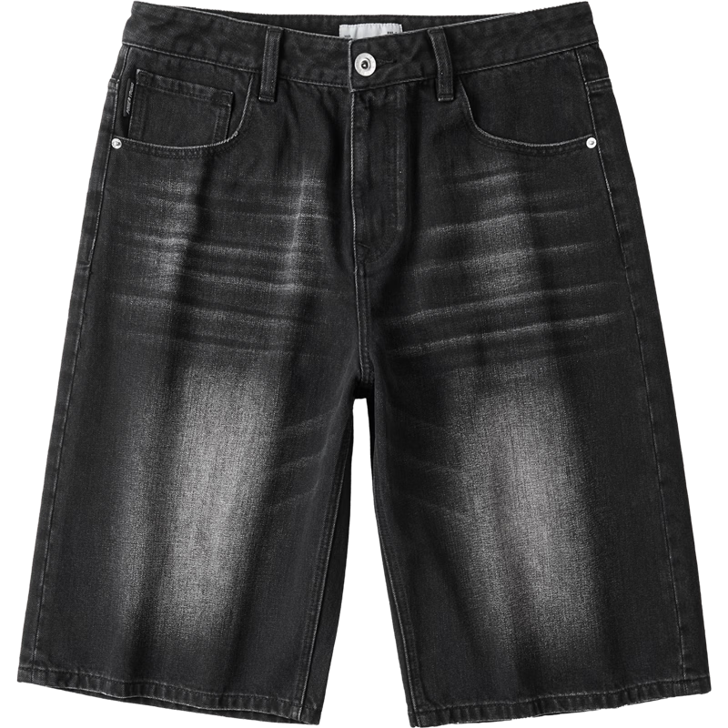HLA Hailan Home Men's Denim Shorts 26POWER YOUNG Series Black Denim Shorts Summer Men