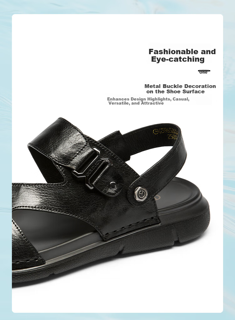 Goldlion Men's Summer Comfortable Lightweight Casual Sandals Two-in-One Beach Shoes G596520043AAF Black Size 43 5
