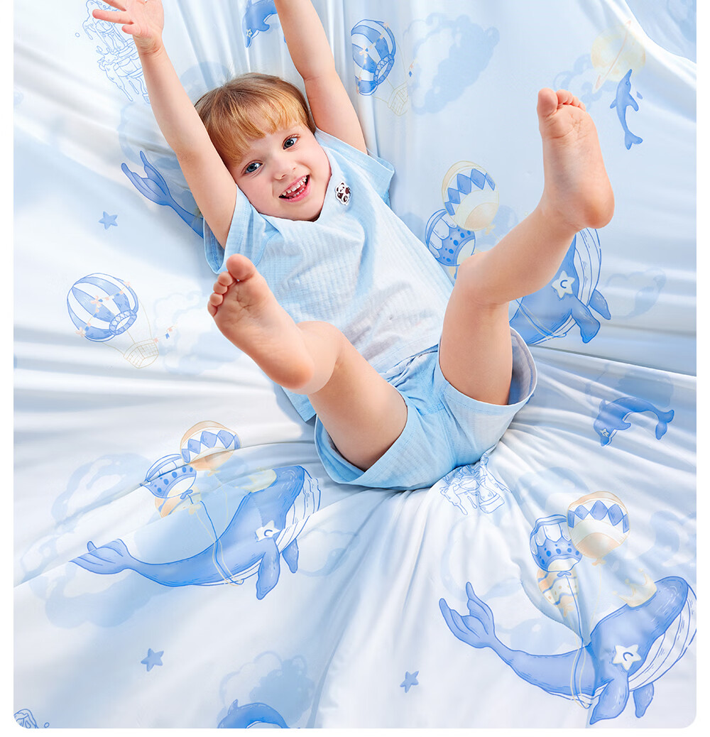 Beitaisi Children's Summer Cooling Quilt, Baby Blanket, Mixed Silk, Summer Infant, Kindergarten Air Conditioning Quilt, Yunhai, 120×150cm 8