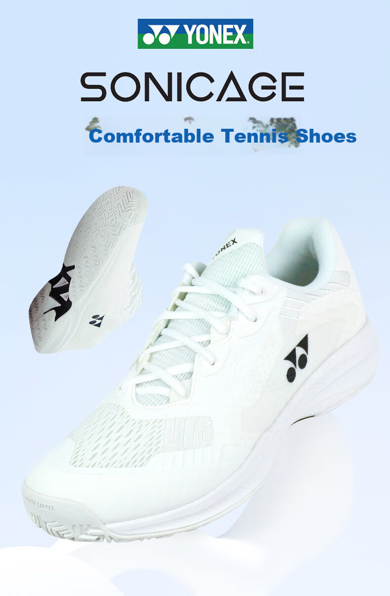 YONEX Tennis Shoes Professional Competition Training Shock Absorption Non-Slip Sports Shoes SHTSCMAEX White Size 44 1