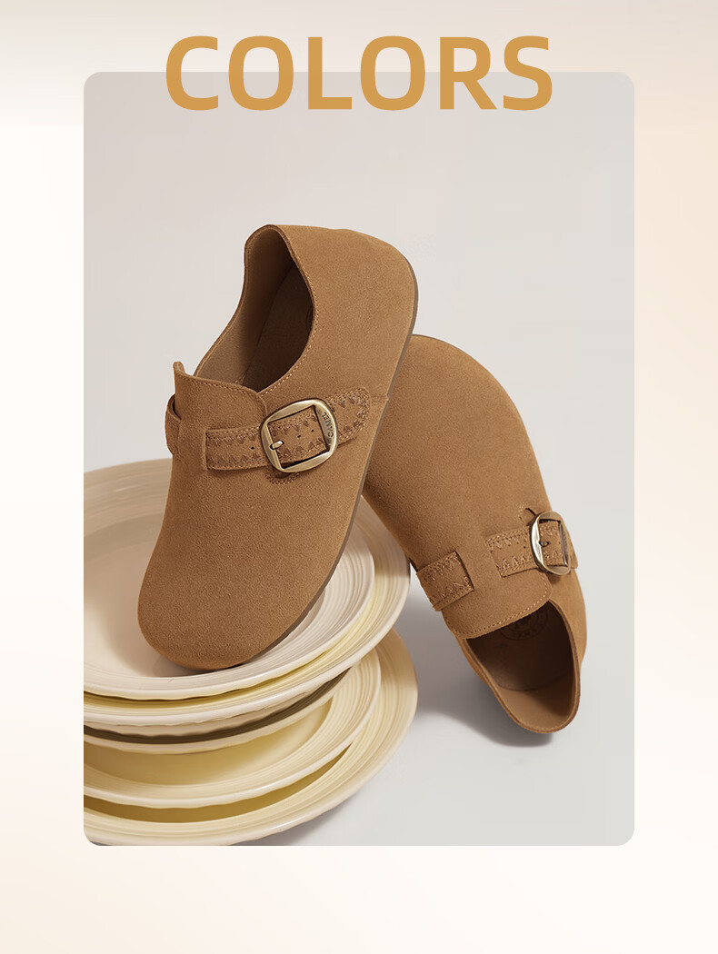 CAMEL Li Keyi Edition Loose Fit 2nd Generation Birkenstock Style Women's Casual Shoes L26S700198 Apricot 37 14
