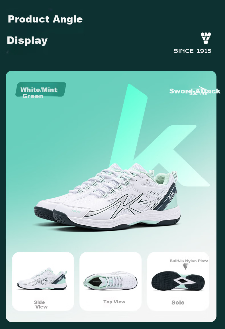 KAWASAKI Unisex Lightweight Professional Badminton Shoes Non-Slip Shock Absorption Training and Competition Sneakers for Students Beginners 20