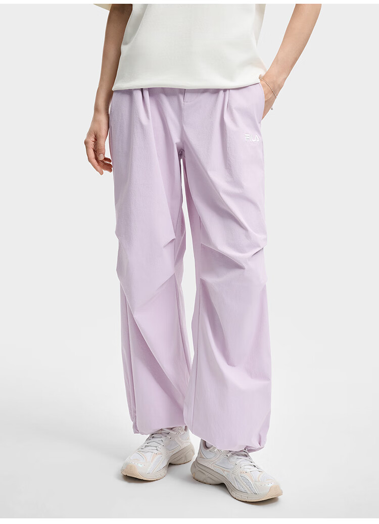 FILA Official Women's Woven Long Pants 2026 Summer New Moisture-Wicking Quick-Dry Sun-Protective Cargo Pants 23