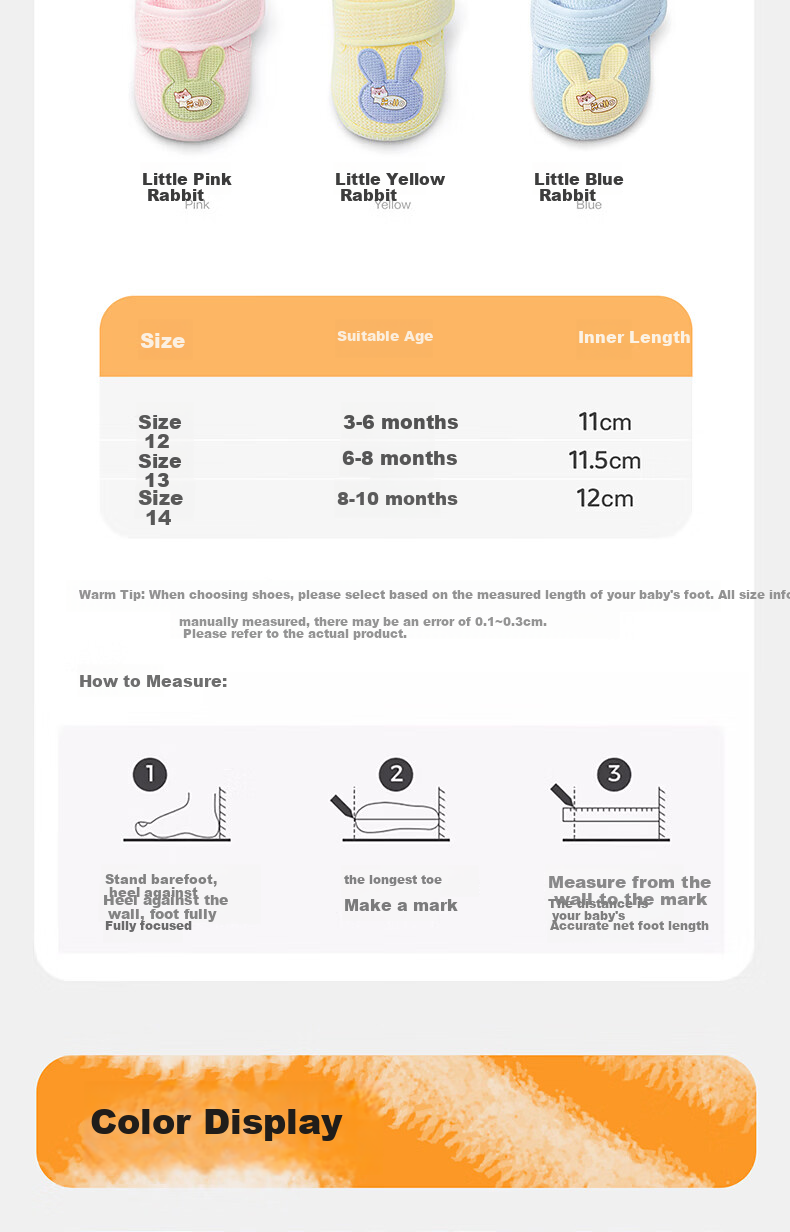 More Rabbit Toddler Walking Shoes Spring and Autumn New Boys Girls Soft Sole Anti-Slip Pre-Walking Shoes 13