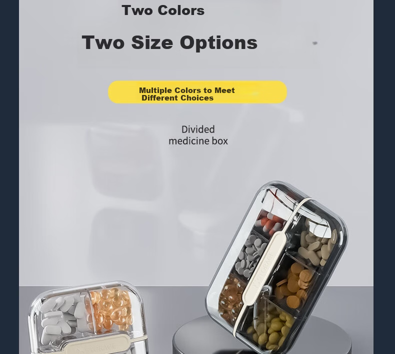 Baiyite Portable Personal Lightproof Weekly Pill Organizer Seven-Day Travel Storage Box Large Capacity Medicine Dispenser 23
